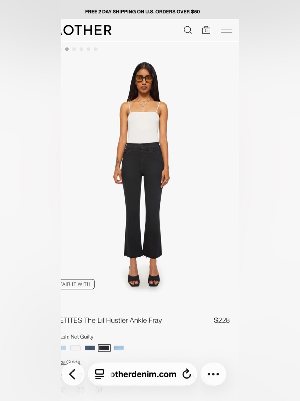 MOTHER LIL Hustler ankle fray